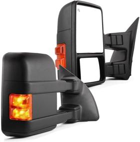 img 4 attached to 🔍 YITAMOTOR Towing Mirrors for 1999-2007 Ford F250 F350 F450 F550 Super Duty - Power Heated & Signal Light Side Mirrors