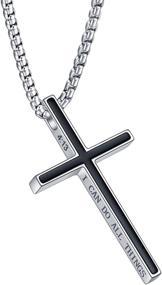 img 4 attached to Cross Necklace Men Philippians Confirmation