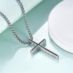 img 3 attached to Cross Necklace Men Philippians Confirmation