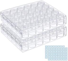 img 4 attached to 📦 DUOFIRE Craft Organizer 2 Pack: Clear Diamond Painting & Jewelry Storage Containers with 30 Grids & Lid - Small Bead & Art Supplies Storage Box