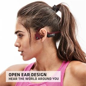 img 1 attached to 🎧 AfterShokz Air AS650CR Открытые беспроводные костные проводящие наушники - Каньон Красный: Опыт беспроводного прослушивания безграничен.