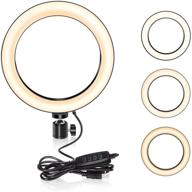 🎥 ubeesize dimmable mini led ring light for youtube videos, selfie makeup with iphone/android phone - 3 colors mode & 10 level brightness (3000k-5000k) logo