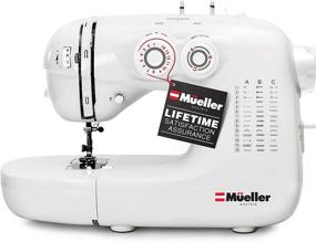 img 4 attached to 🧵 Швейная машина Mueller Ultra Stitch: 110 стежковых программ, светодиодный свет, педаль, реверс, отделка пуговиц и молний, простота использования, обрезка нитей, съемное хранилище для аксессуаров, белый.