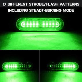 img 3 attached to 🚨 Primelux Strobe Lights for Trucks - Green 4.4-Inch Emergency Lights for Vehicles and Cars - 10 LED Ultra Slim Strobe LED Lighthead - External Emergency Grille Surface Mounting Lights - Pack of 4