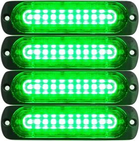 img 4 attached to 🚨 Primelux Strobe Lights for Trucks - Green 4.4-Inch Emergency Lights for Vehicles and Cars - 10 LED Ultra Slim Strobe LED Lighthead - External Emergency Grille Surface Mounting Lights - Pack of 4