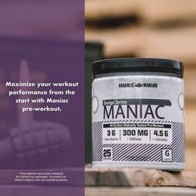 img 2 attached to 💥 Maximize Focus and Energy with Maniac Pre Workout Powder by Anabolic Warfare – Ultimate Preworkout Mix with Caffeine, Beta Alanine, Lions Mane Mushroom, L Citrulline Powder and Creatine (Grape Flavor - 25 Servings)