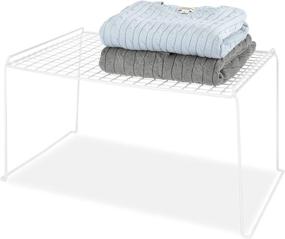 img 1 attached to 📚 Versatile and Spacious: Whitmor White Stacking Shelf Large for Organized Living