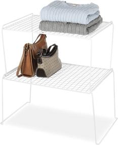 img 2 attached to 📚 Versatile and Spacious: Whitmor White Stacking Shelf Large for Organized Living