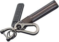 🔑 tangsen leather keychain for car smart key fob, keyless entry remote - brown/black logo