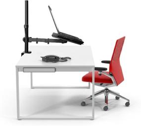 img 3 attached to 🖥️ WALI Laptop Tray Desk Mount: Fully Adjustable Stand for 17 inch Laptop, Vented Cooling Platform, 22 lbs Capacity - M00LP