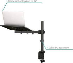 img 1 attached to 🖥️ WALI Laptop Tray Desk Mount: Fully Adjustable Stand for 17 inch Laptop, Vented Cooling Platform, 22 lbs Capacity - M00LP