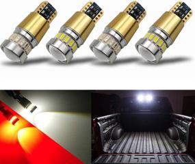 img 4 attached to iBrightstar Newest 12-24V Super Bright LED Bulbs for Car Truck 3rd Brake Lamp Cargo Lights - White/Red