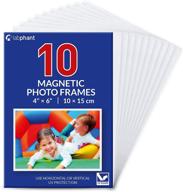 labphant 10 pack magnetic picture frames - 4x6 inch photo pocket frames with white borders for fridge - great for displaying pics on the refrigerator (white) логотип