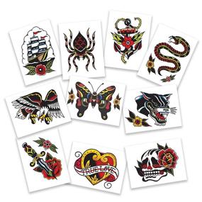 img 3 attached to American Traditional Temporary Tattoos Removable