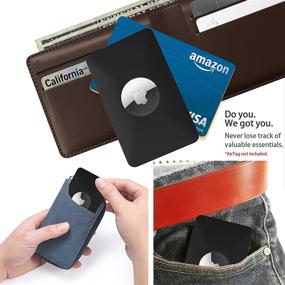 img 3 attached to 🔒 Black 2PCS Card Case for AirTag: Flexible Wallet Holder for Purse, Handbag, Backpack - Credit Card Size