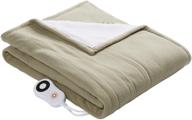 🔌 stonecrest reversible electric blanket heated throw, 50x60 heating blanket with adjustable controller, auto shut-off, overheat protection, etl certified, washable (light khaki, 50x60) logo