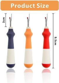 img 3 attached to 🧵 Sewing Seam Rippers Kit - Includes 3 Large and 2 Small Handy Stitch Rippers, 1 Trimming Scissor, and 1 Soft Tape Measure - Perfect for Sewing and Crafting - Thread Removal Tool Set (7Pcs, Random Color)