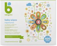 👶 babyganics unscented diaper wipes, 400 count (5 packs of 80) - non-allergenic & plant derived ingredients logo