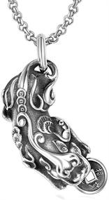 img 4 attached to 🐲 JAJAFOOK Pixiu Pendant: Lucky Wealthy Feng Shui Amulet Animal Necklace