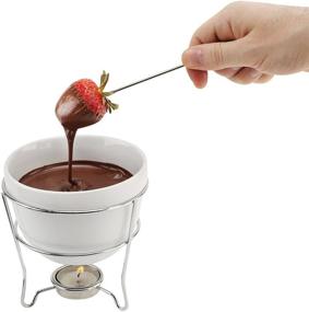 img 1 attached to Home Essentials & Beyond White Chocolate Fondue Set - Indulge in Delicious Delights!