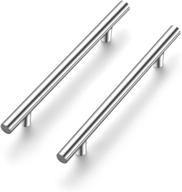 30-pack brushed nickel stainless steel cabinet pulls, 7.38 inch length, kitchen cupboard handles with 5 inch hole center logo