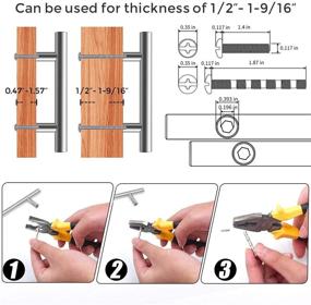 img 1 attached to Набор из 30-ти штук ручек шкафа из нержавеющей стали с матовым никелевым покрытием, длина 7,38 дюйма, ручки для кухонного шкафа с центром отверстия на 5 дюймов