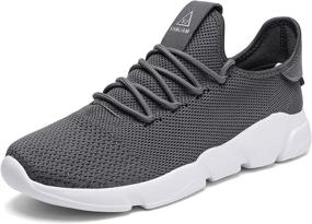 img 4 attached to 👟 A-PIE Men's Breathable Lightweight Fashion Sneakers Casual Walking Shoes Gray, Size 10.5 - Running Athletic Shoes