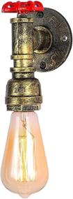 img 4 attached to 🚽 Longwind 1 Lights Matte Black Industrial Bathroom Wall Sconce, Vanity Wall Light Fixture (Gold)