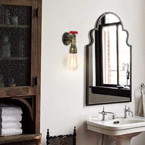 img 1 attached to 🚽 Longwind 1 Lights Matte Black Industrial Bathroom Wall Sconce, Vanity Wall Light Fixture (Gold)