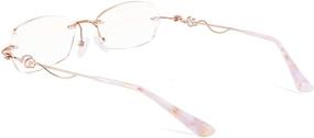 img 1 attached to 👓 WANWAN Rimless Frame Reading Glasses: Block Blue Light & Add Bling with Diamond Women's Computer Reader