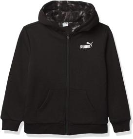 img 4 attached to 🧥 PUMA Boys' Black Zip-Up Hoodie, Size Large, Boys' Clothing