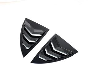 img 3 attached to Glossy Black AOSK Quarter Side Window Scoop Louvers for Tesla Model Y 2020-2021: Window Visor Cover ABS