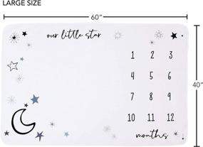 img 3 attached to Baby Monthly Milestone Blanket Girl, Stars and Moon Nursery Decor - Large 60”x40” with Markers - Newborn Boy, Unisex, Baby Month Growth Chart
