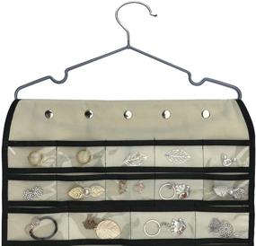 img 3 attached to 📿 Btromeshy Double-Sided Hanging Jewelry Organizer with 56 Pockets, 9 Hook and Loops - Beige