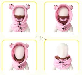 img 1 attached to 🧢 Leories Kids Winter Windproof Cap: Keep Your Child Warm with the Adjustable Ski Hat in Dark Blue/Pink