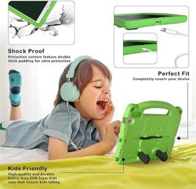 img 2 attached to 📱 Staruto Kids Tablet Case for iPad 10.2" 8th Gen 2020 / 7th Gen 2019 / iPad Air 10.5" 2019 / iPad Pro 10.5" Green- Shockproof, Protective Stand Cover Case with Pen Holder & Stylus for Kids