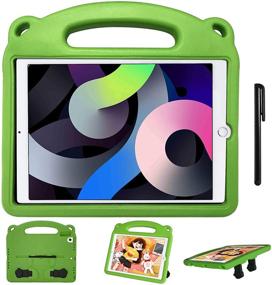 img 4 attached to 📱 Staruto Kids Tablet Case for iPad 10.2" 8th Gen 2020 / 7th Gen 2019 / iPad Air 10.5" 2019 / iPad Pro 10.5" Green- Shockproof, Protective Stand Cover Case with Pen Holder & Stylus for Kids