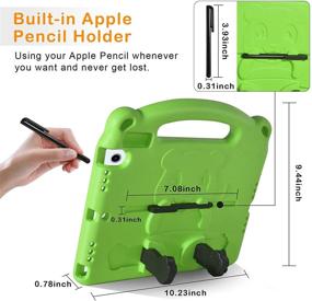 img 1 attached to 📱 Staruto Kids Tablet Case for iPad 10.2" 8th Gen 2020 / 7th Gen 2019 / iPad Air 10.5" 2019 / iPad Pro 10.5" Green- Shockproof, Protective Stand Cover Case with Pen Holder & Stylus for Kids