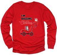 🚜 kids' tractors ugly christmas sweater sweatshirt - long sleeve tshirt for digging logo