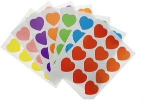 img 4 attached to 🌈 Shxstore Colorful Heart Scrapbook Sticker Decals and Envelope Seals - 42 Sheets, 504 Decals - Multi-Color Assortment