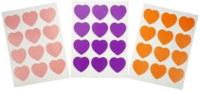 img 1 attached to 🌈 Shxstore Colorful Heart Scrapbook Sticker Decals and Envelope Seals - 42 Sheets, 504 Decals - Multi-Color Assortment