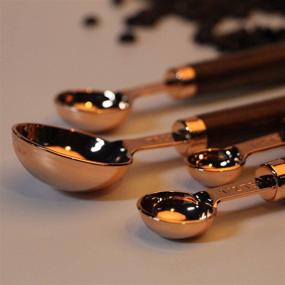 img 1 attached to 🌹 Rose Gold Stainless Steel Measuring Cups and Spoons Set with Walnut Handle – Ideal for Measuring Dry and Liquid Ingredients for Cooking and Baking – Perfect Gift (Measuring Cups and Spoons)