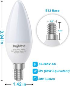 img 3 attached to 💡 SHINESTAR Non Dimmable Candelabra Chandelier Equivalent