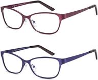 metal frame blue light blocking reading glasses - 2 pack for enhanced eye protection logo