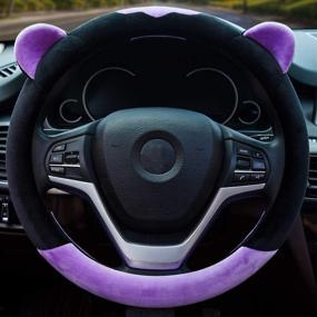 img 3 attached to ChuLian Cute Winter Warm Plush Auto Car Steering Wheel Cover For Women Girls Interior Accessories