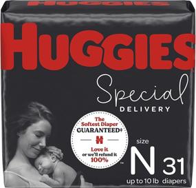 img 4 attached to 👶 Huggies Special Delivery 31 Ct Hypoallergenic Newborn Baby Diapers, Softest Diapers for Sensitive Skin (packaging may vary)