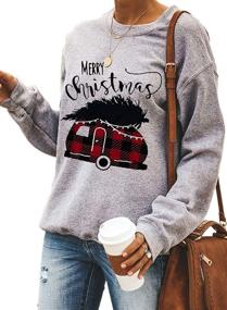 img 2 attached to Dokotoo Crewneck Christmas Sweatshirts Pullovers Outdoor Recreation and Climbing