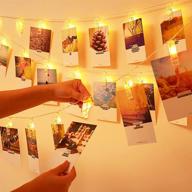 📸 led photo string lights sivmig fairy twinkle lights with 20 photo clips: battery powered hanging photos, cards, or artworks lights for gifts, patio, christmas festival, wedding party, home decor - warm white логотип