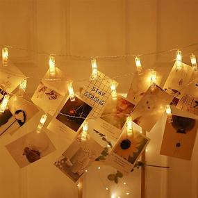 img 2 attached to 📸 LED Photo String Lights SIVMIG Fairy Twinkle Lights with 20 Photo Clips: Battery Powered Hanging Photos, Cards, or Artworks Lights for Gifts, Patio, Christmas Festival, Wedding Party, Home Decor - Warm White