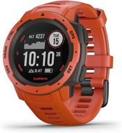 обновленные часы garmin instinct red для активного отдыха: расширенная gps, глонасс, галилео, контроль сердечного ритма, 3-осевой компас. логотип